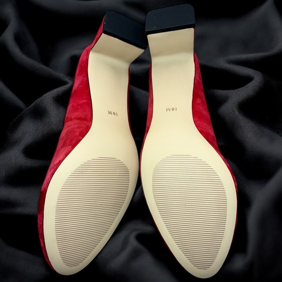 TALBOTS ISADORA JEWEL BOW SUEDE PUMPS Women's 10 M Red P214041160 - Picture 8 of 11